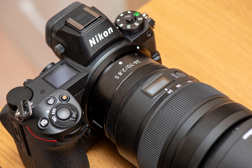 Picture of Nikon Z7 camera with 24-70 f/2.8 lens attached